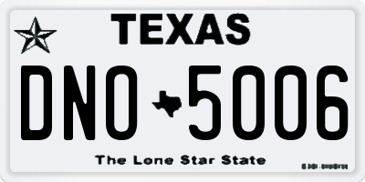 TX license plate DNO5006
