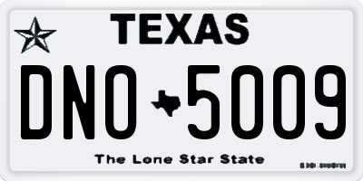 TX license plate DNO5009