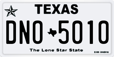 TX license plate DNO5010