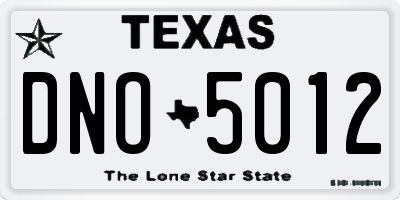 TX license plate DNO5012