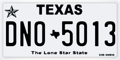 TX license plate DNO5013