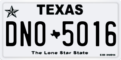 TX license plate DNO5016