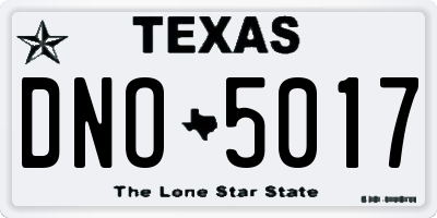 TX license plate DNO5017