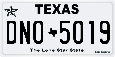 TX license plate DNO5019