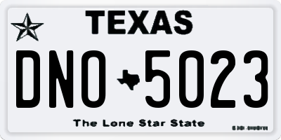 TX license plate DNO5023