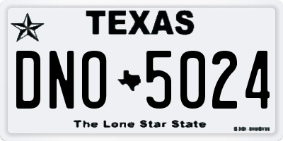 TX license plate DNO5024