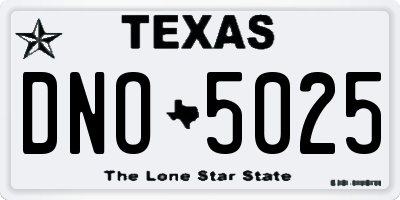 TX license plate DNO5025