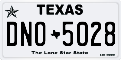 TX license plate DNO5028