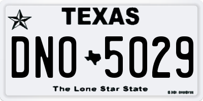 TX license plate DNO5029
