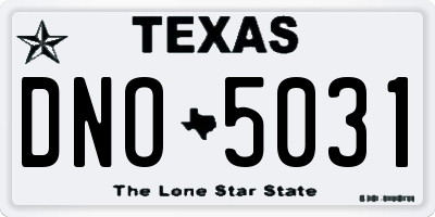 TX license plate DNO5031