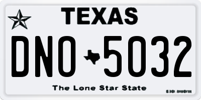 TX license plate DNO5032