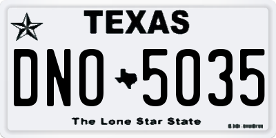 TX license plate DNO5035