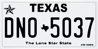 TX license plate DNO5037
