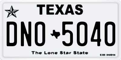 TX license plate DNO5040