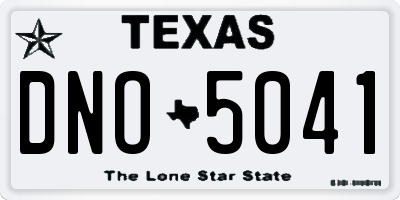 TX license plate DNO5041