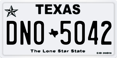 TX license plate DNO5042