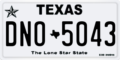 TX license plate DNO5043