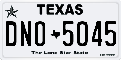 TX license plate DNO5045