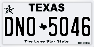 TX license plate DNO5046
