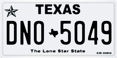 TX license plate DNO5049