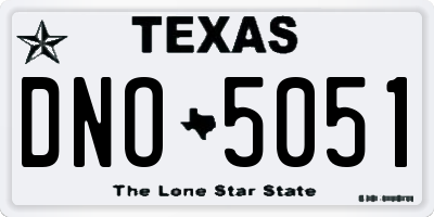 TX license plate DNO5051