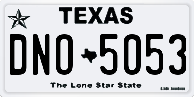 TX license plate DNO5053