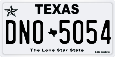 TX license plate DNO5054