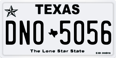TX license plate DNO5056