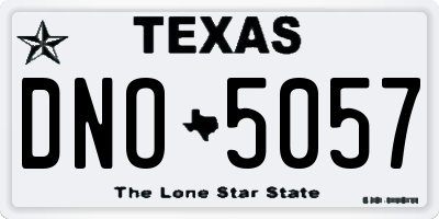 TX license plate DNO5057