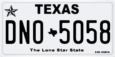 TX license plate DNO5058