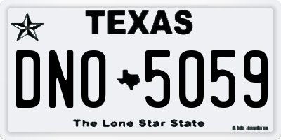 TX license plate DNO5059