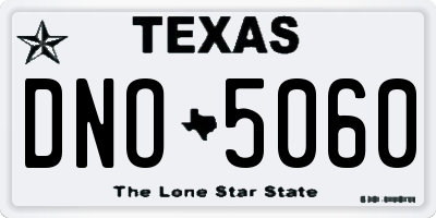 TX license plate DNO5060