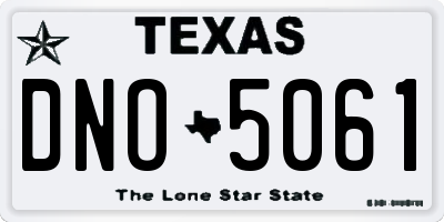 TX license plate DNO5061