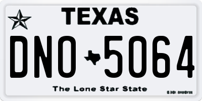 TX license plate DNO5064