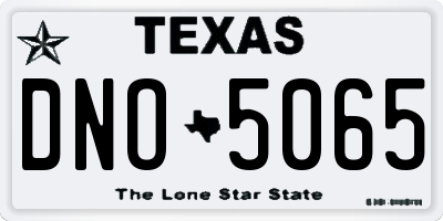 TX license plate DNO5065