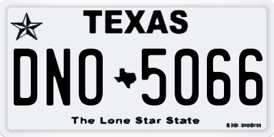 TX license plate DNO5066
