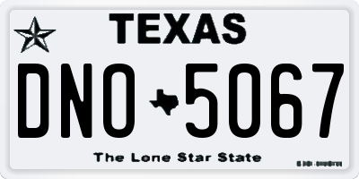 TX license plate DNO5067