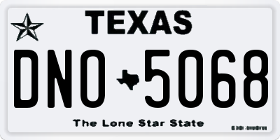 TX license plate DNO5068