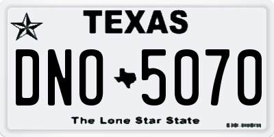 TX license plate DNO5070