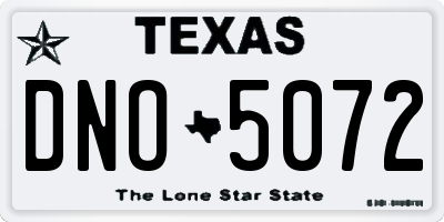 TX license plate DNO5072