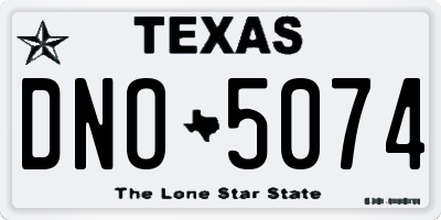 TX license plate DNO5074