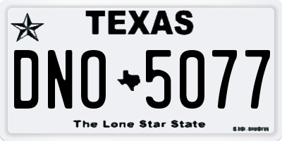 TX license plate DNO5077