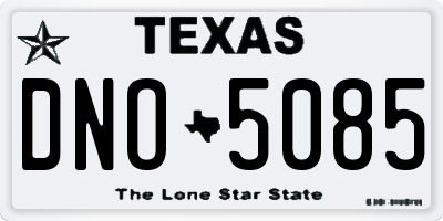 TX license plate DNO5085