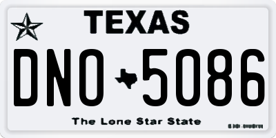 TX license plate DNO5086