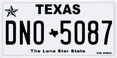 TX license plate DNO5087