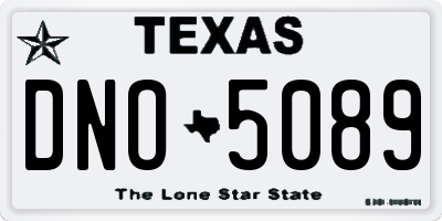TX license plate DNO5089