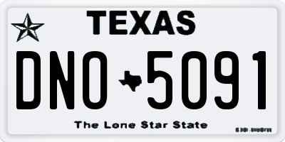 TX license plate DNO5091