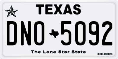 TX license plate DNO5092