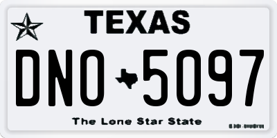 TX license plate DNO5097