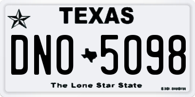 TX license plate DNO5098